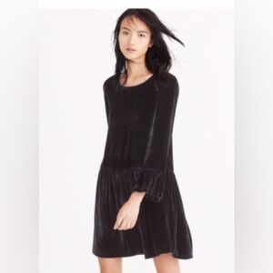 Madewell Black Velvet Midi Dress
